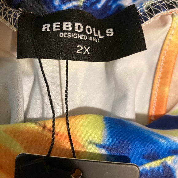 NWT Rebdolls Vibes Tie Dye Mermaid Maxi Dress with Razorback & Back Cutout - Picture 10 of 14